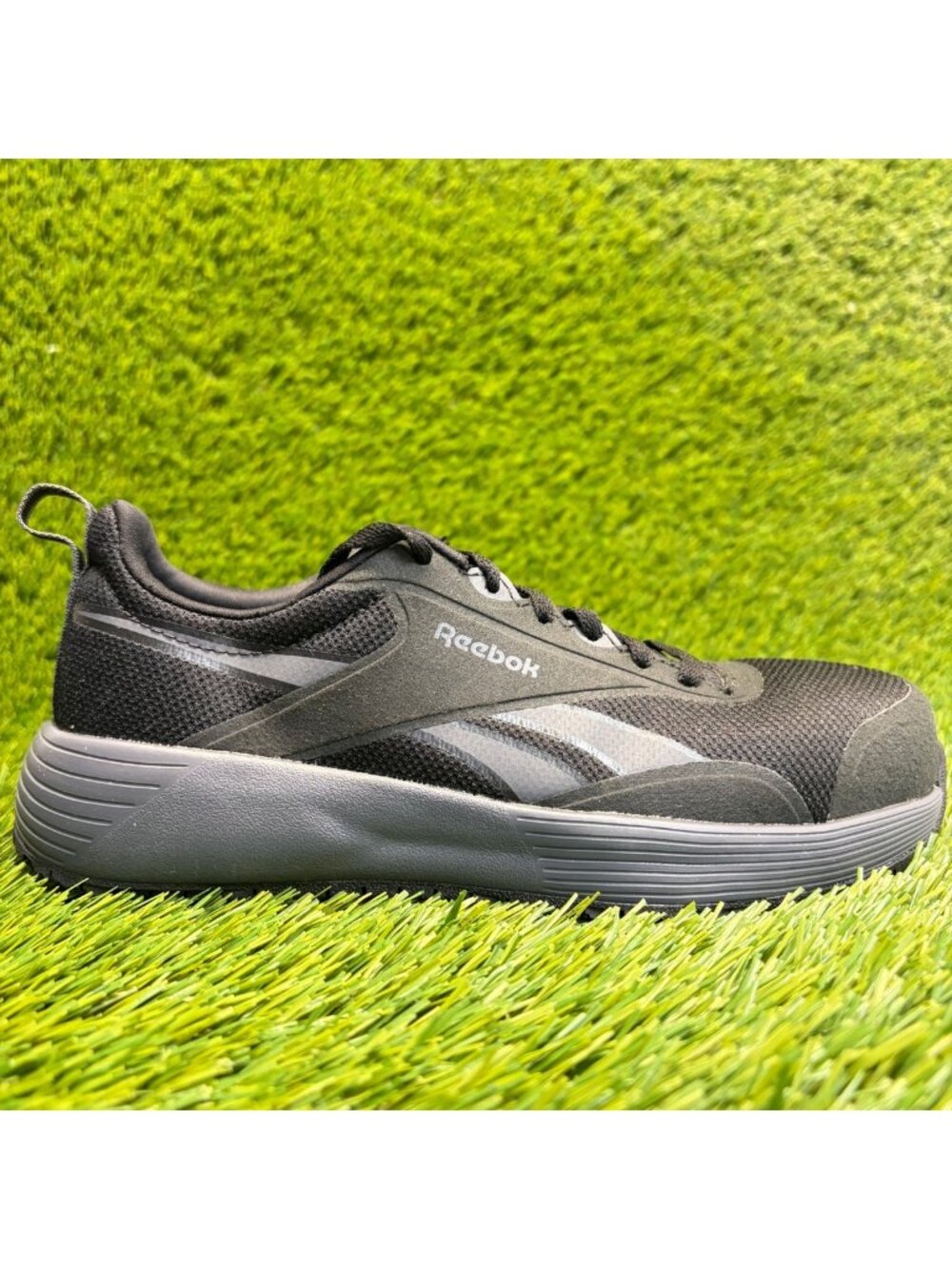 Reebok Lite Plus 4 SR Mens Size 4 Black Gray Composite Toe Safety Work Shoes